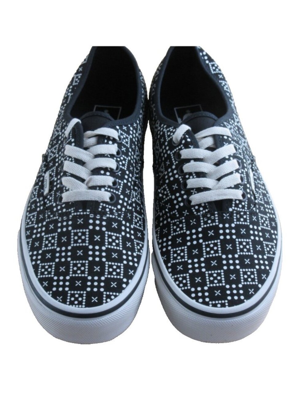 Vans Men's Authentic Checkerboard Dot Black White Canvas Skate shoes Size 9.5